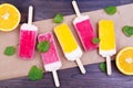 Colored popsicles