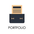 colored portfolio illustration. Element of marketing and business flat for mobile concept and web apps. Isolated portfolio flat Royalty Free Stock Photo