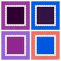 Colored postage stamp template Royalty Free Stock Photo