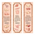 Colored Poultry Meat Vertical Banners