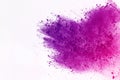 Colored powder explosion. Colore dust splatted. Royalty Free Stock Photo