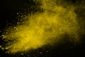 Colored powder explosion. Colore dust splatted. Royalty Free Stock Photo