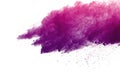 Colored powder explosion on white background. Multicolor powder splatted isolate. Colorful cloud. Colored dust explode. Paint Holi