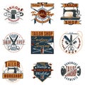 Colored Premium Tailor Shop Logotypes Set