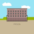 Colored prison building illustration