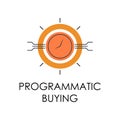 colored programmatic buying illustration. Element of marketing and business flat for mobile concept and web apps. Isolated Royalty Free Stock Photo