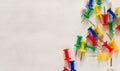 Colored push pins on white background Royalty Free Stock Photo