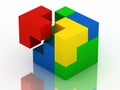 Colored puzzle cube Royalty Free Stock Photo