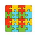 colored puzzle square.