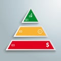 Colored Pyramide 3 Pieces Infographic PiAd Royalty Free Stock Photo