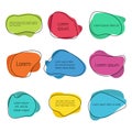 Colored quote boxes. Frames for quotes. Speech bubble templates. Info tag, note, citation, message, text, page, textbox