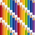 Colored rainbow pencils seamless pattern