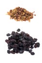 Colored raisin on white Royalty Free Stock Photo