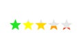 Colored Rating Feedback review stars flat icon for apps and websites. 5 stars symbol. Vector illustration EPS 10