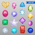 Gemstones Transparent Icon Set