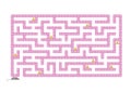 Colored rectangular labyrinth. Help the mouse to collect all the cheese. Game for kids. Puzzle for children. Maze conundrum. Flat Royalty Free Stock Photo