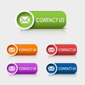 Colored rectangular web buttons contact us