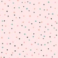 Colored repeating irregular polka dot. Seamless pattern with rounded spots drawn by hand. Royalty Free Stock Photo