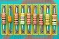 Colored resistors in a row