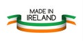 Colored ribbon with the Irish tricolor, Made in Ireland