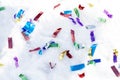 Colored ribbons scattered