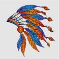 Colored roach.Indian feather headdress of eagle Royalty Free Stock Photo