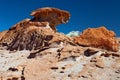 Colored rock formation formed by wind erosion Royalty Free Stock Photo