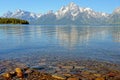 Colored rocks lay beneath clear cold waters. Royalty Free Stock Photo