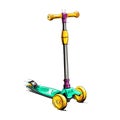 Colored roller scooter for children. Balance the bike. Eco- transport.