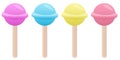 Colored round lollipops, vector set of elements