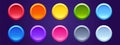 Colored round web buttons, bright circle tags