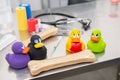 Colored rubber duckies