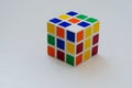colored rubik`s cube on a whitw background Royalty Free Stock Photo