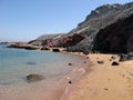 Colored sand and soil on a beach, Hormoz island, Iran Royalty Free Stock Photo