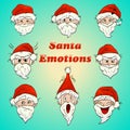 Colored santa emotions