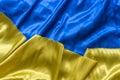 Colored satin fabrics simulating the Ukrainian flag