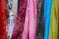 Colored scarfs Royalty Free Stock Photo