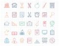 Colored School Doodle Icons