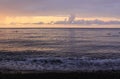 Colored sea and ocean at sunset on Lovina beach, Bali Indonesia Royalty Free Stock Photo