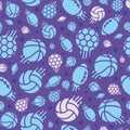 Colored seamless pattern background with sport icons Vector Royalty Free Stock Photo