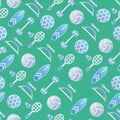 Colored seamless pattern background with sport icons Vector Royalty Free Stock Photo