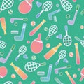 Colored seamless pattern background with sport icons Vector Royalty Free Stock Photo