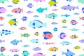 Colored seamless pattern fishes Royalty Free Stock Photo