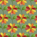 Colored Seamless Pattern with Floral Motifs Royalty Free Stock Photo