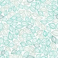 Colored seamless pattern with leaf in blue