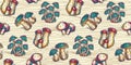 Pattern wallpaper mushroom for vegan food cooking