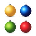 Colored set of Christmas ball on white background. Vector illustration Royalty Free Stock Photo