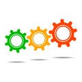 Colored set gear with shadow icon illustration for design Royalty Free Stock Photo
