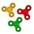 Set of hand fidget spinners. Vector illustration Royalty Free Stock Photo