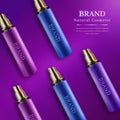 Colored Set of Realistic Cosmetics Bottles Royalty Free Stock Photo